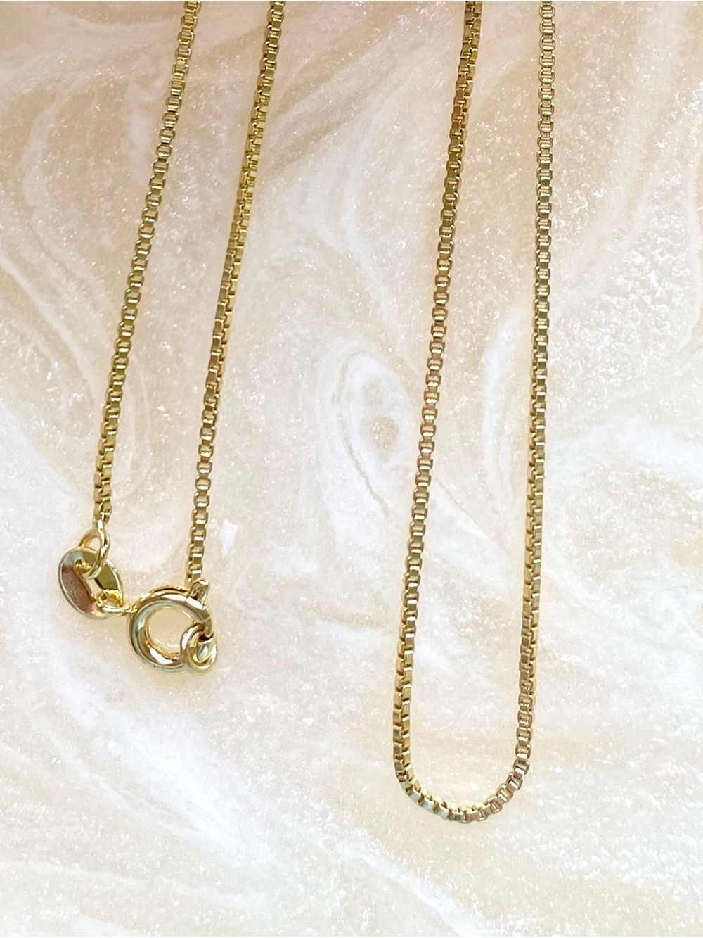 Classic Gold Box Chain Necklace - Gold